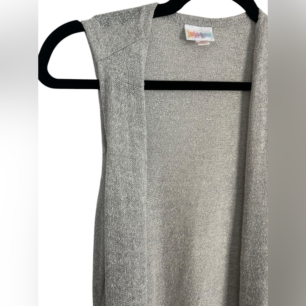 LULAROE Joy Grey Knit Sweater Maxi Open Front Long Vest Duster Size XS NWT - Picture 6 of 11